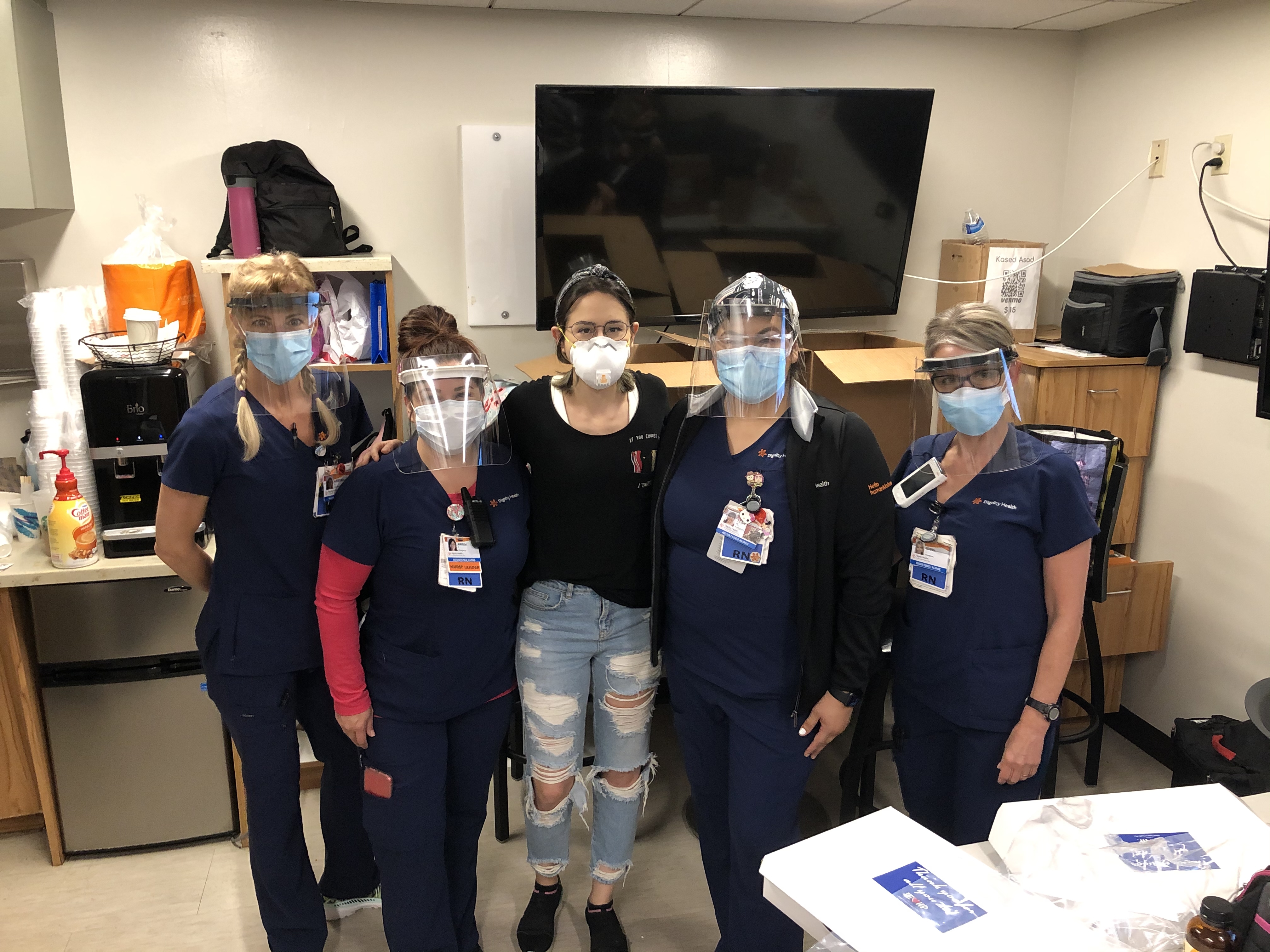 student with nurses PPE equipment