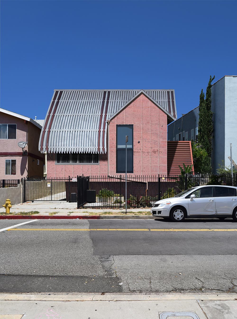 designed facade of house sits in context