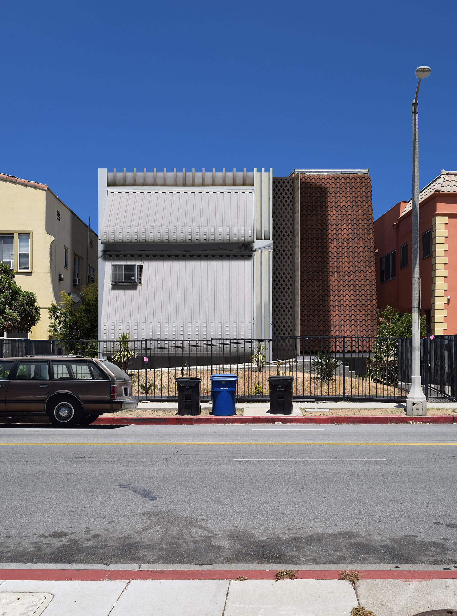 designed facade of house sits in context