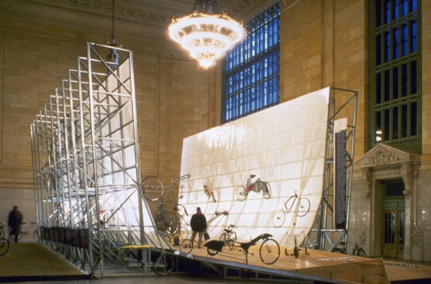 SCI-Arc Cycles of Expression, Grand Central Terminal, New York City NY, 1995 bicycles ramp art installation