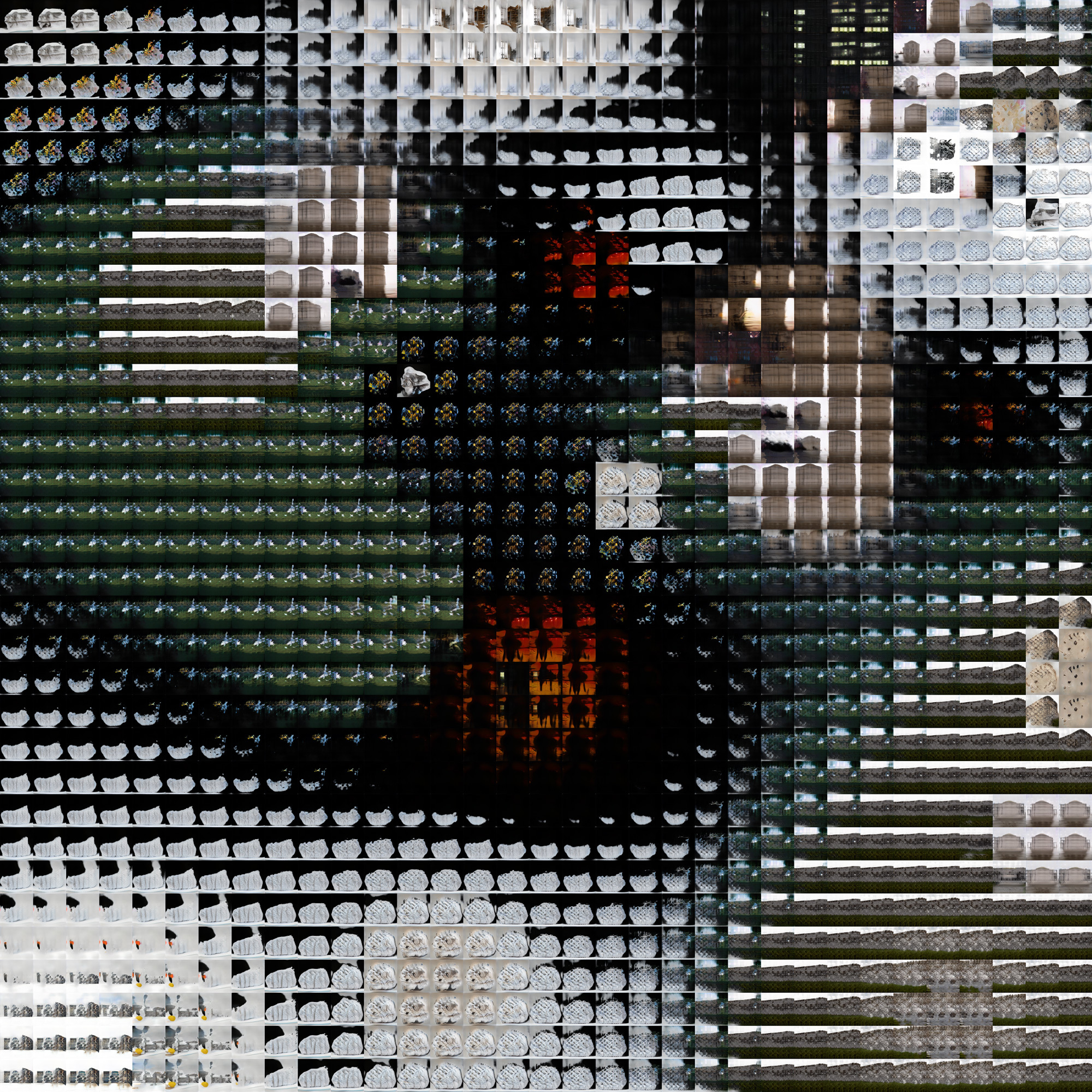 artificial intelligence generated pixelated grids