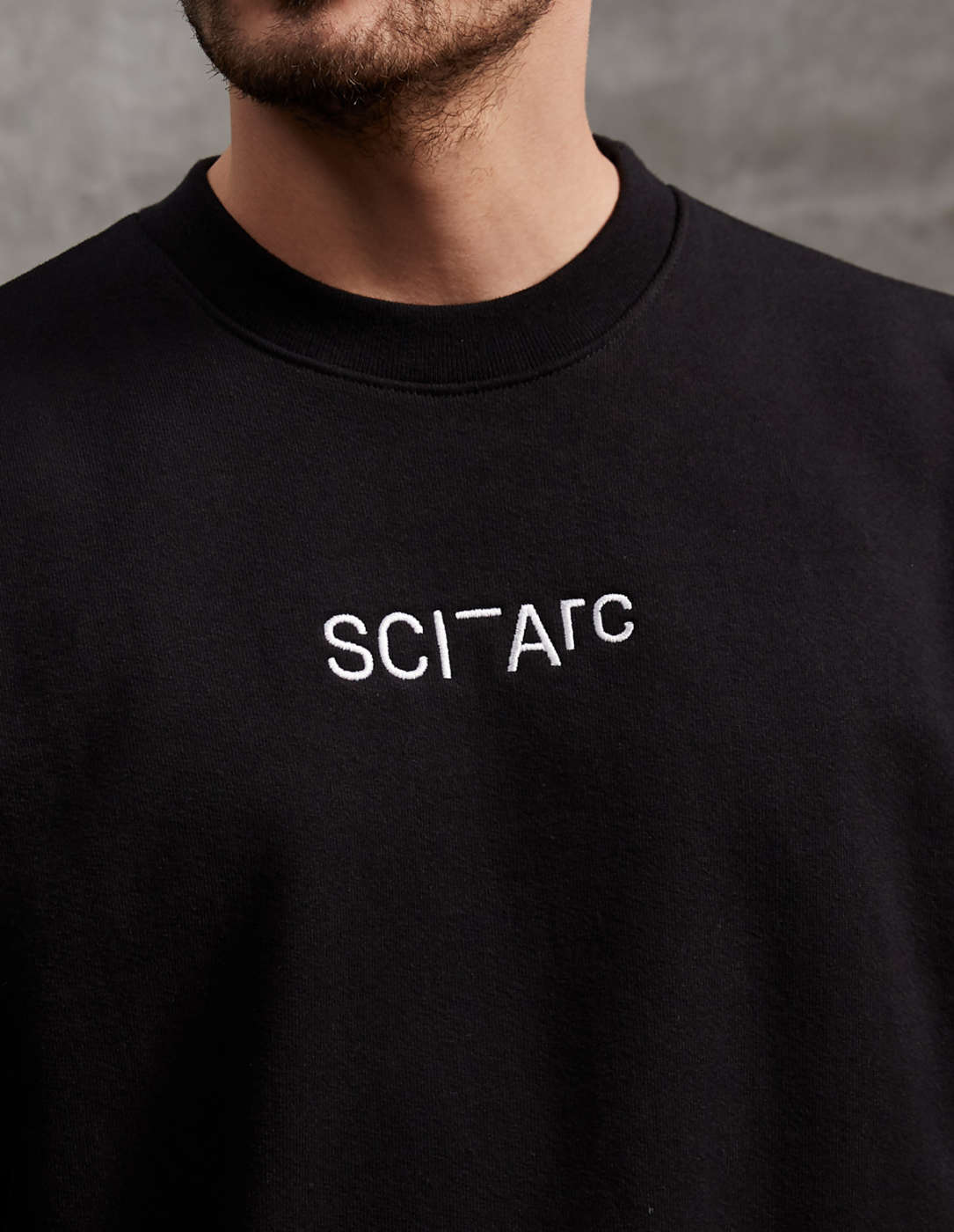 A Black Crewneck Sweatshirt with an Embroidered Logo - Store - SCI-Arc