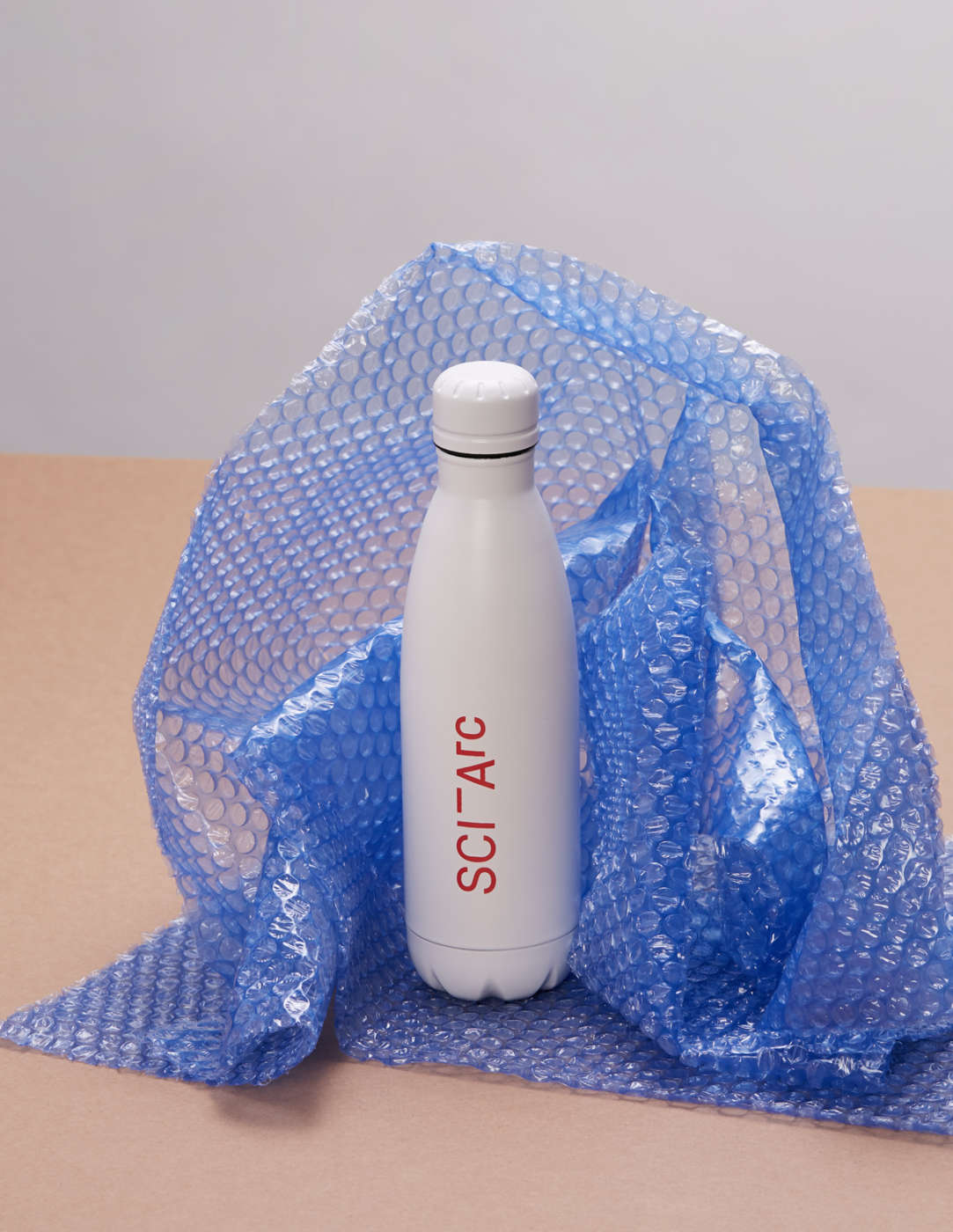sciarc logo white water bottle