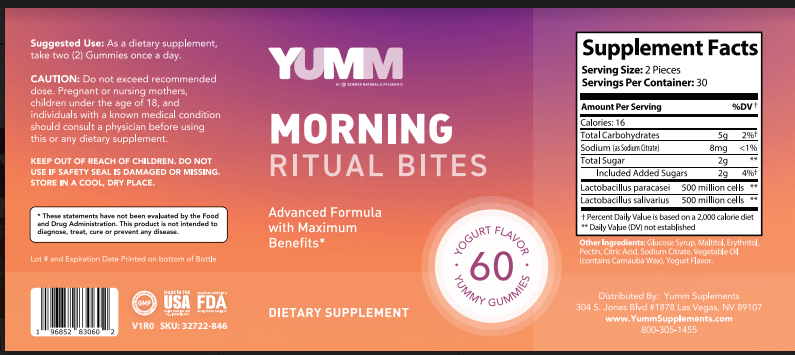 Morning Ritual Bites product label