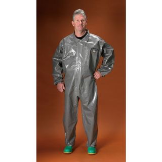 Lakeland Industries C3T110-MD ChemMax 3 Coverall, Collar, Taped Seam, Elastic wrists and ankles, Gre