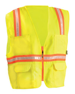 Occunomix LUX-XTRANS-YL VEST TWO-TONE SURVEYOR WITH ZIP YL LARGE