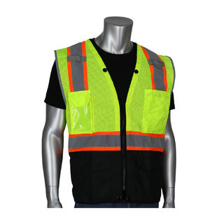 PIP - Protective Industrial Products 302-0650D Type R Class 2 HD Surveyor Vest, Black Bottom Ripstop