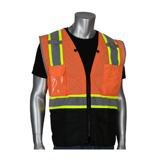 PIP - Protective Industrial Products 302-0650D Type R Class 2 HD Surveyor Vest, Black Bottom Ripstop