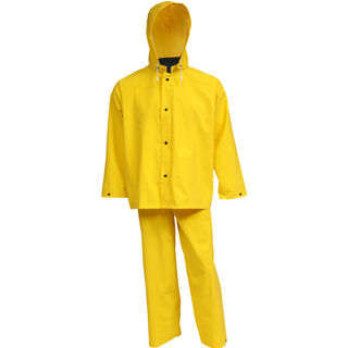 Tingley S53307 .35MM Industrial Work Suit - Yellow - 3 Pc - Jacket - Storm Fly Front - Detachable Ho