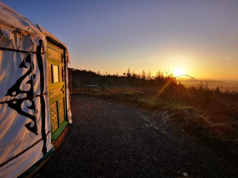 Deluxe yurt at sunrise, Amy Hazlehurst