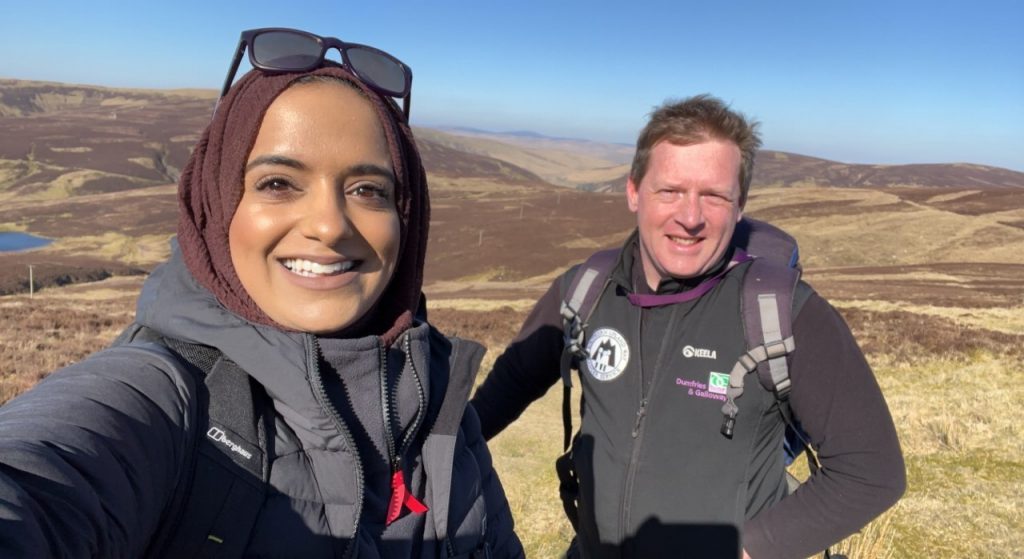 Family walking trip with Zahrah Mahmood, aka the Hillwalking Hijabi on the Southern Upland Way, Dumfries and Galloway.