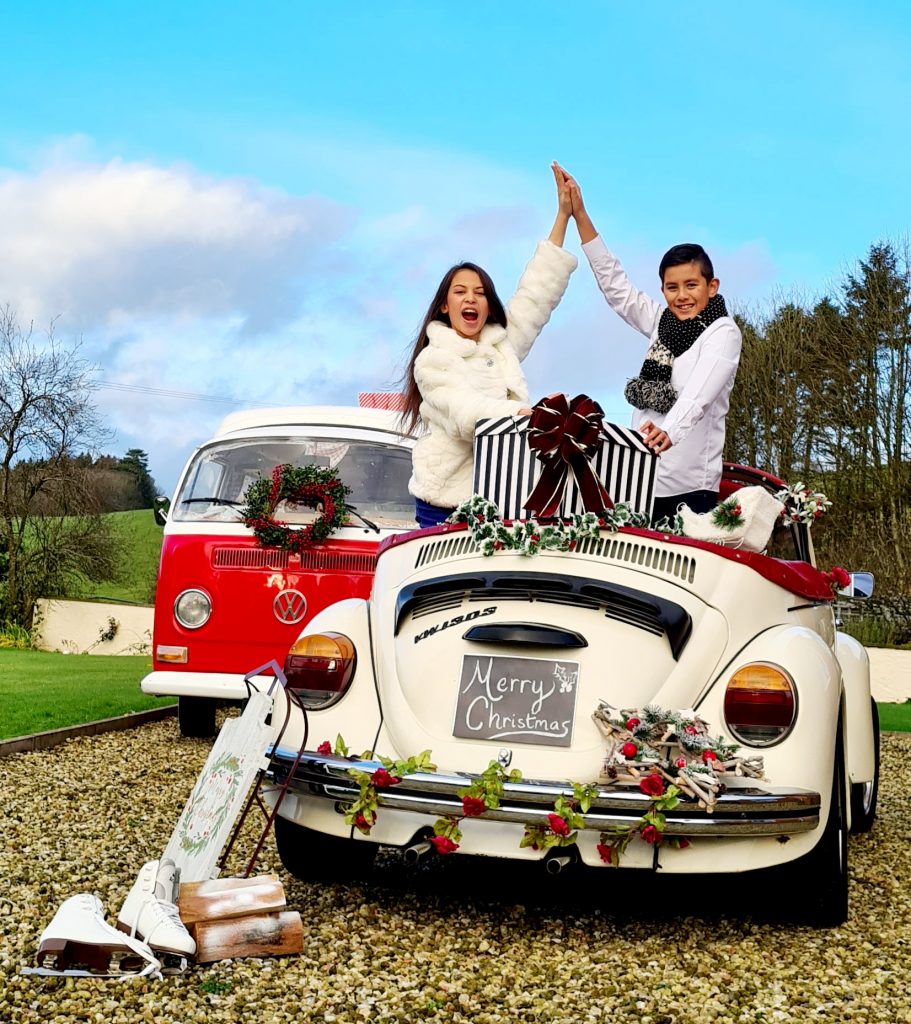 Unique winter experiences in the South of Scotland: Festive photoshoot with the LoveBug.