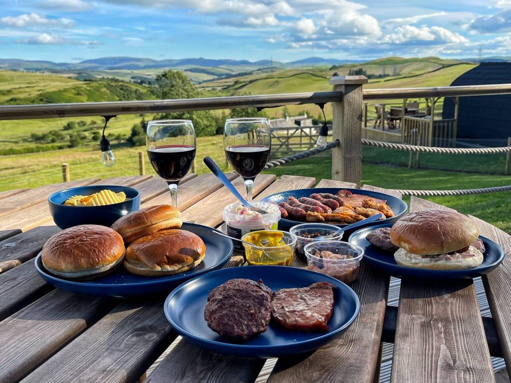 BBQ with a view, Stouslie Snugs Luxury Farm Glamping