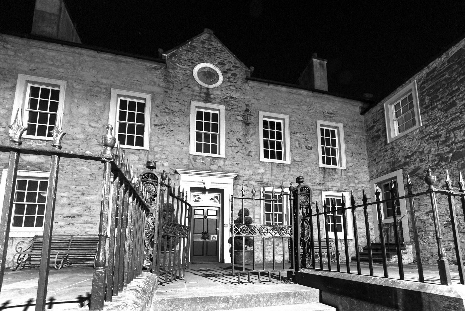 Black and white image of historic Broughton House in Kirkcudbright, John Curtis