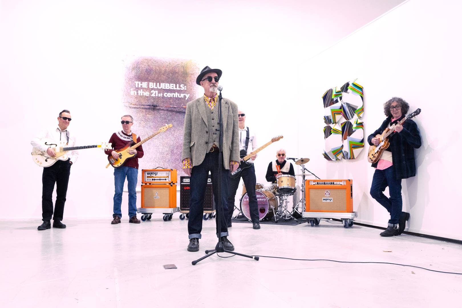 Band with instruments playing music