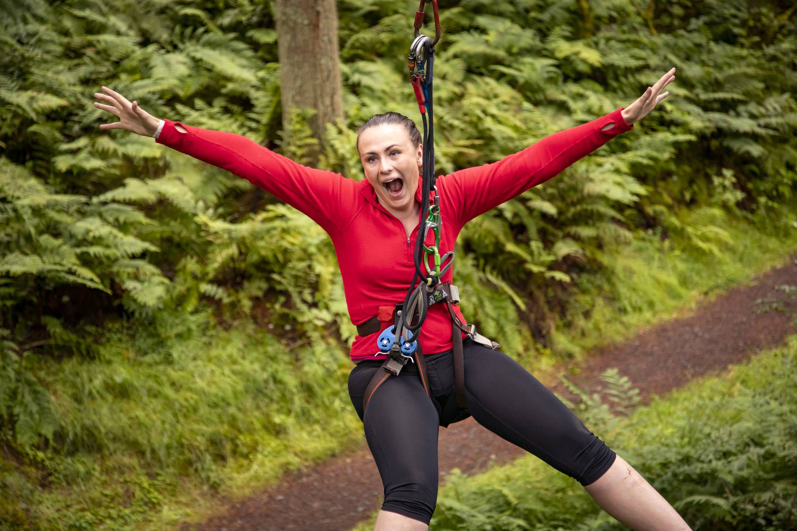Enjoying the Tarzan Swing at Go Ape Peebles, 2026