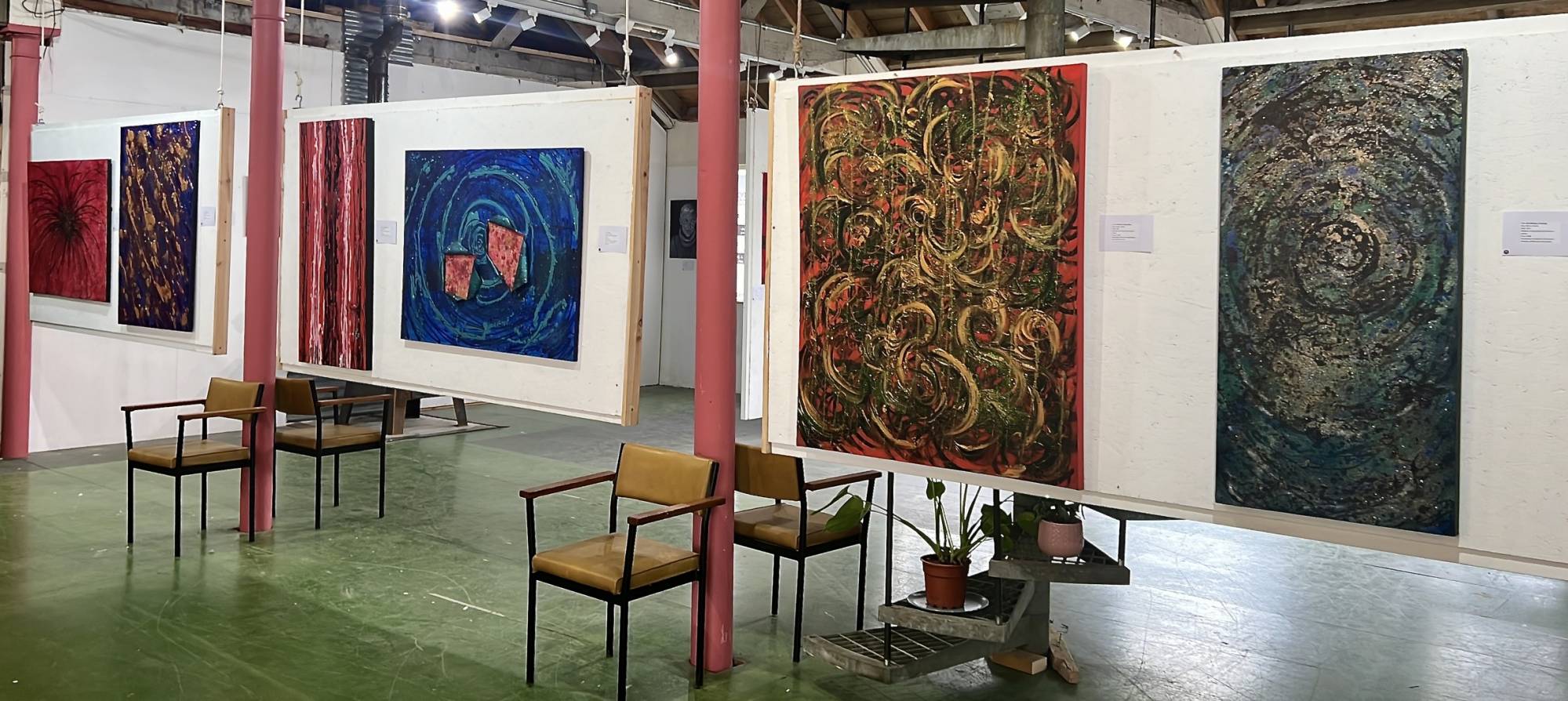 A small section of the work on display in the gallery, Annette Smart