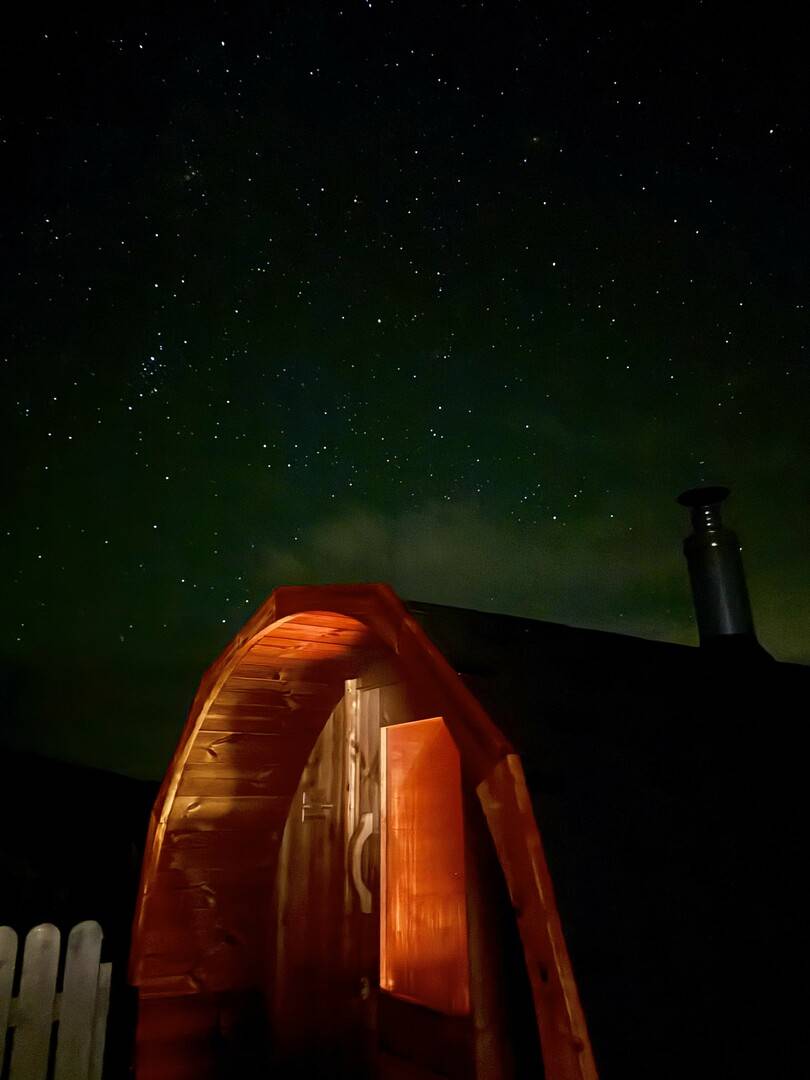 Isles of Fleet Retreat Sauna under Dark Skies, Isles of Fleet Retreat