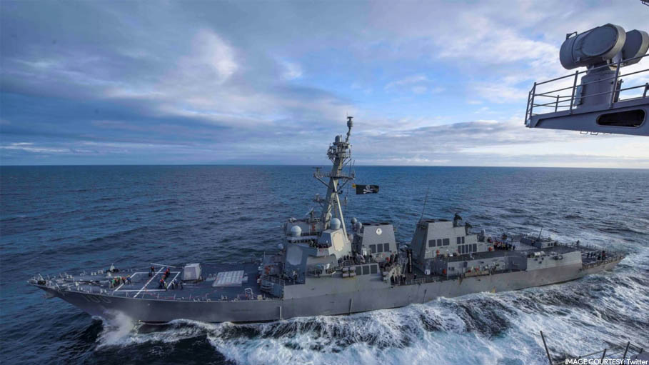 The US Warship Again Sails through Taiwan Strait