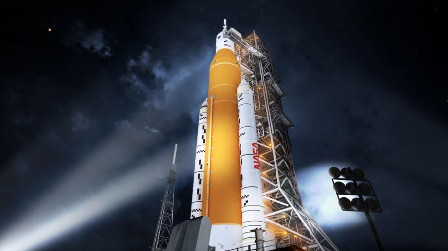 NASA: Giant Rocket Rolls out to Launch Pad for Uncrewed Mission to Moon