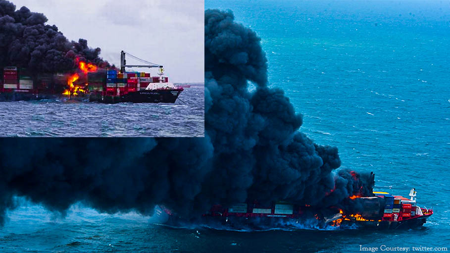 Cyclone Yaas Makes It Harder to Fight Huge Fire on Ship with Chemicals & Cosmetics