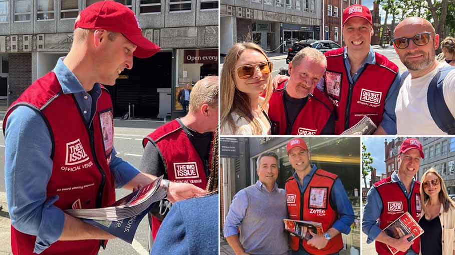 Prince William Spotted Selling Big Issue Magazine on Streets of London