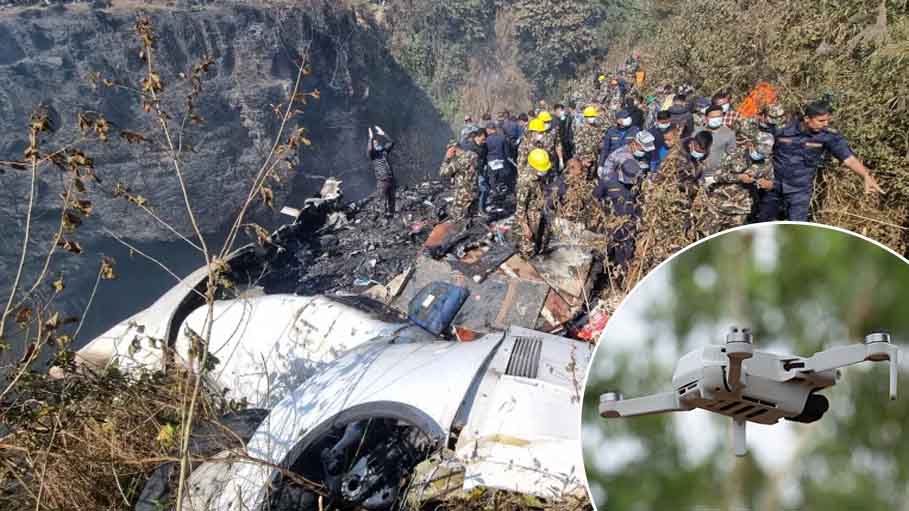 Drones are Being Used to Search 2 Passengers of The Nepal Plane Crash