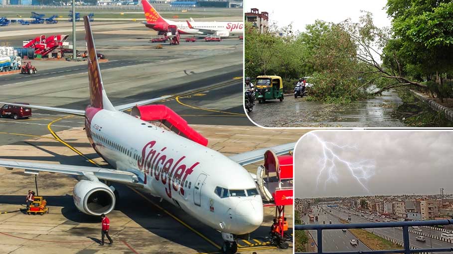 Weather Disrupts Flights in Delhi Due to Heavy Rains and Thunderstorms