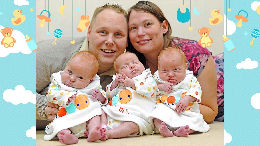 After being Born Six Weeks Premature, Rare Identical Triplets Reach Home