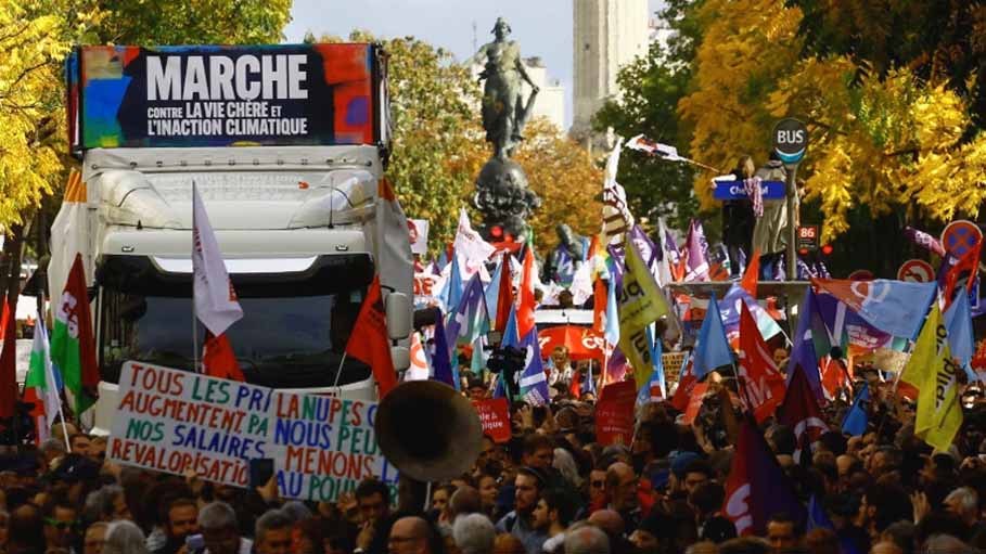 Protesters March in Paris over Soaring Prices