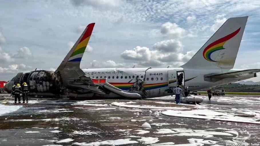 Watch Video: China Passenger Plane Veers off Runway, Catches Fire