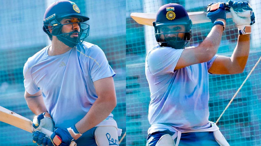 Rohit Sharma Undertakes Net Practice ahead of Pivotal Five-Match Test Series against England