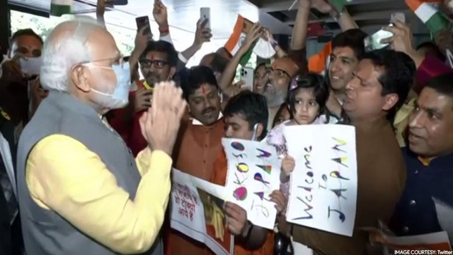 "Bharat Mata Ki Jai" Chants in Tokyo to Welcome PM Modi