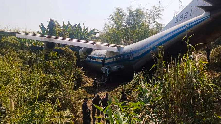 At Least 6 Injured after Myanmar Aircraft Overshoots Runway, Crashes in Mizoram