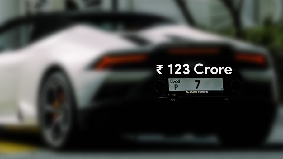 World's Most Expensive Car Number Plate Sells for ₹ 123 Crore