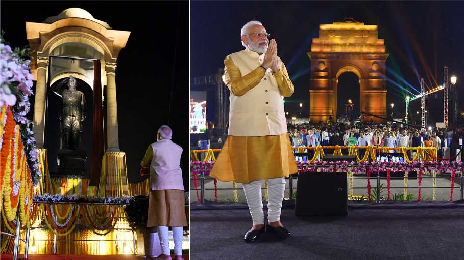 Modi Unveils Netaji Subhas Chandra Bose's 28Feet Tall Statue