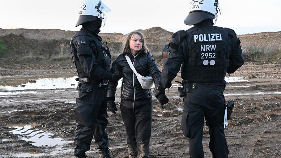 Climate Activist Greta Thunberg Detained at German Coal Mine Protest