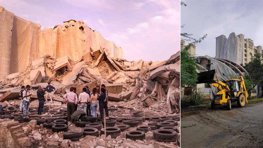 Windowpanes of Several Flats Adjacent to Noida Towers Got Cracks after Demolition