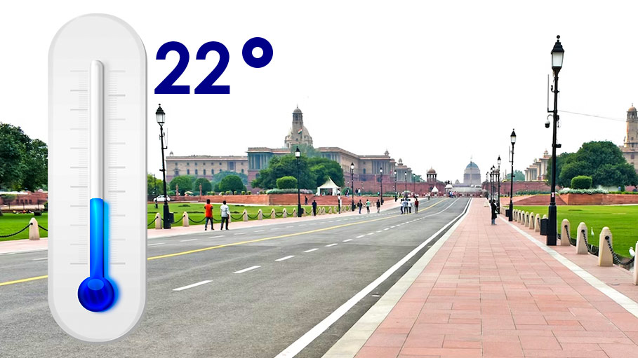 Temperature in Delhi Drops to 22 Degrees Today, Rain and Thunderstorms Expected