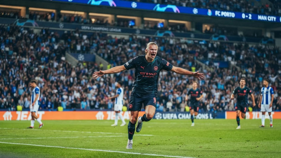 Manchester City Defeat FC Porto 2-0 as Erling Haaland Scores Twice