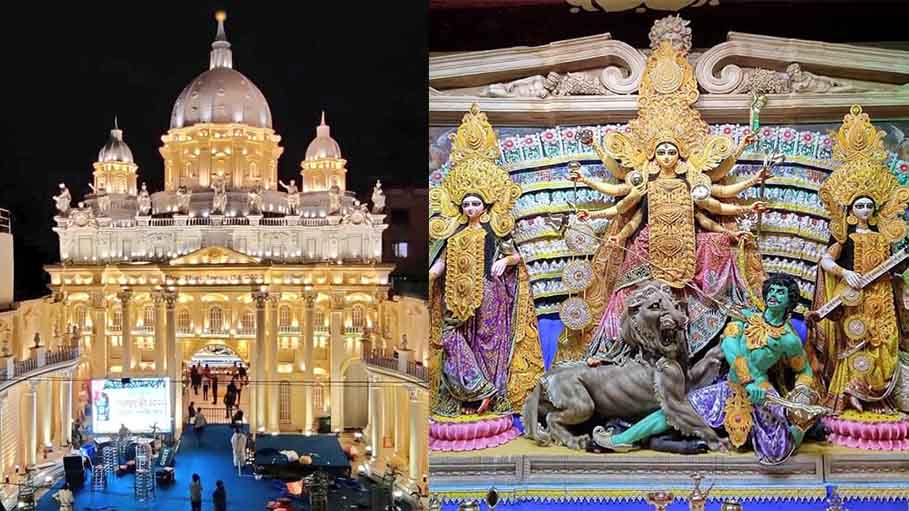 Vatican-Themed Durga Puja Pandal in Kolkata