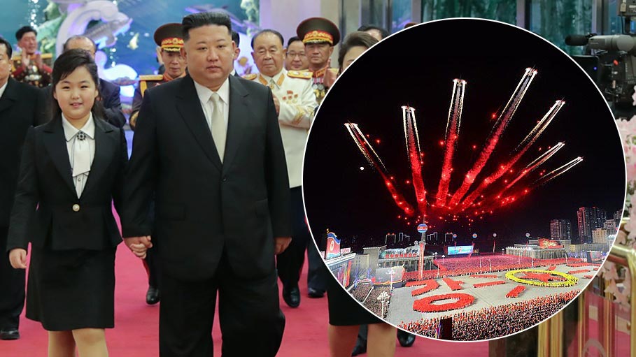 Missiles, Daughter Ju Ae on Display at Kim Jong's Parade