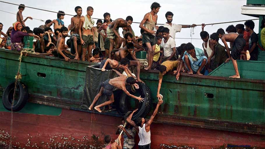 Rohingya Refugees Receive Emergency Treatment after Boat Lands in Indonesia