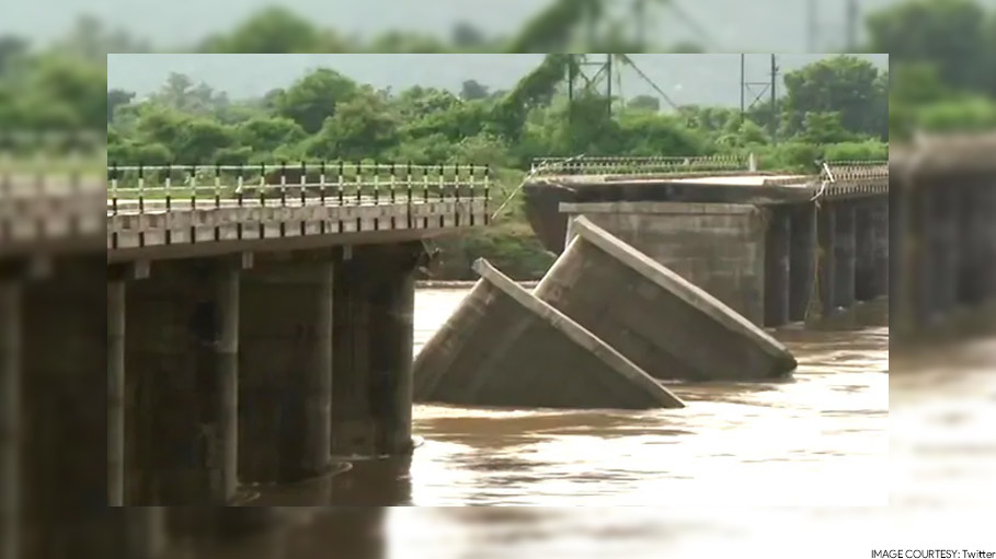 Portion of Bridge Collapses in Nagpur's Ramtek Due to Heavy Rainfall