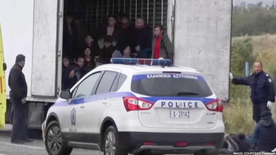 40 Migrants Found Safe inside a Refrigerator Truck in Greece