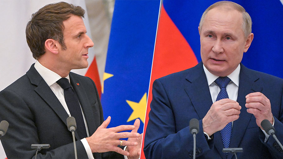 In Last-Ditch Effort, France's President and Vladimir Putin Hold Talks on Ukraine