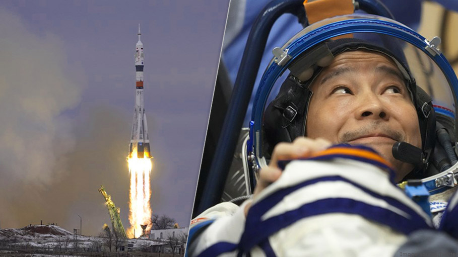 Japanese Billionaire Yusaku Maezawa Arrives at International Space Station