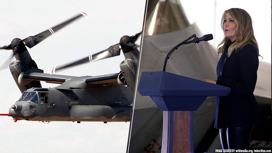 Melania Trump Becomes the First First Lady to Fly in Osprey Aircraft