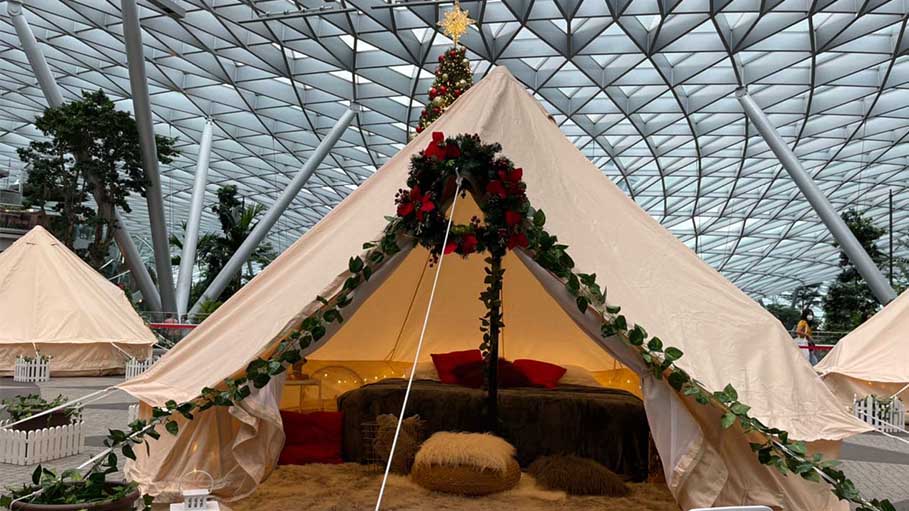 Spend Night at Luxury Tents at Singapore Airport for Year-End Holidays