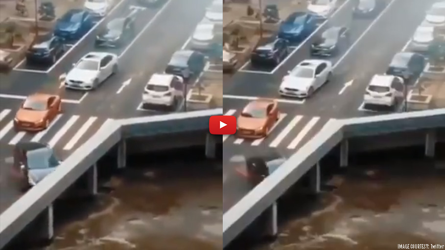 This Video of Traffic Disappearing from a Bridge Is Grabbing Everyone’s Attention